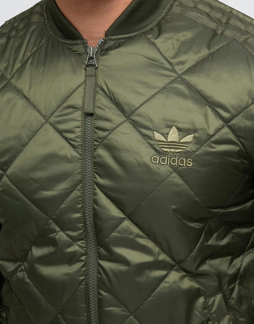 adidas Originals Synthetic Quilted Superstar Bomber Jacket Ay9144 in Green  for Men - Lyst