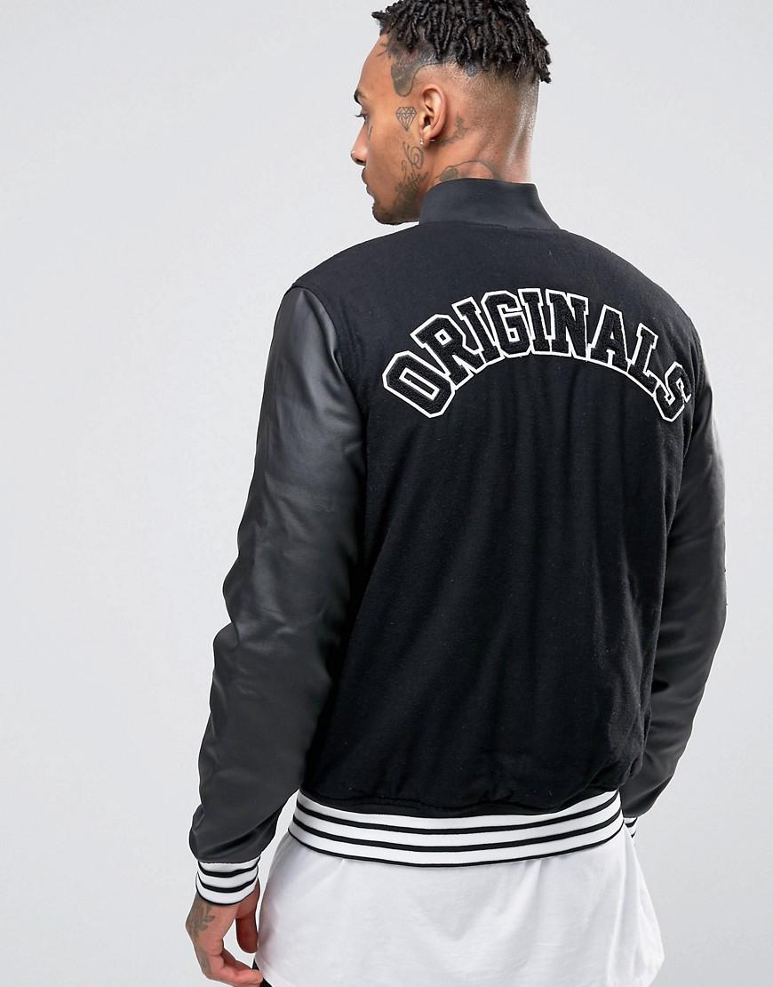 Arruinado Penetración caliente adidas Originals Badge Varsity Jacket Ay9148 in Black for Men | Lyst