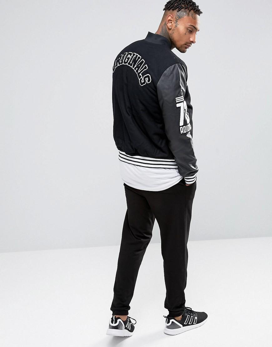 adidas Originals Wool Badge Varsity Jacket Ay9148 in Black for Men | Lyst