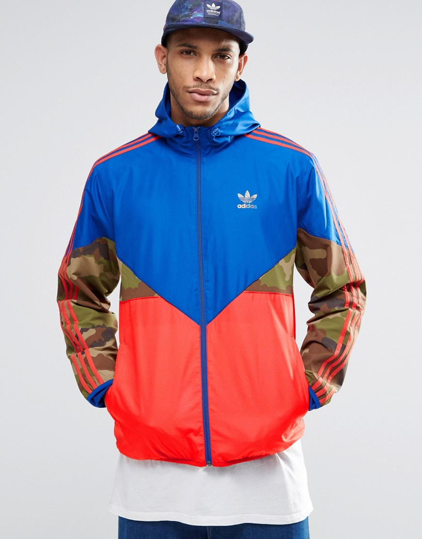 adidas Originals Synthetic Camo Pack Windbreaker Jacket Ay8171 in Blue for  Men - Lyst