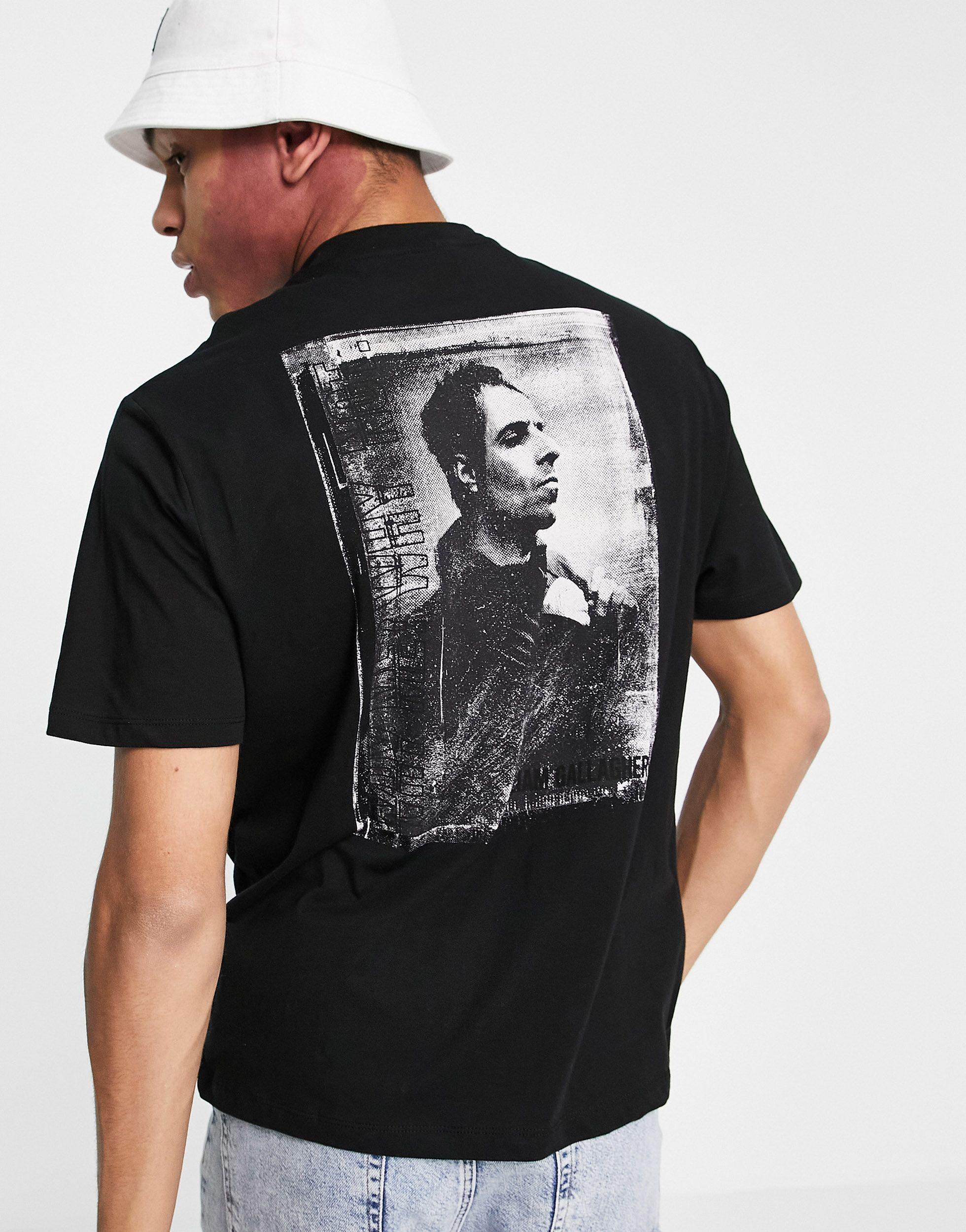 ASOS T-shirt With Liam Gallagher Prints in Black for Men | Lyst