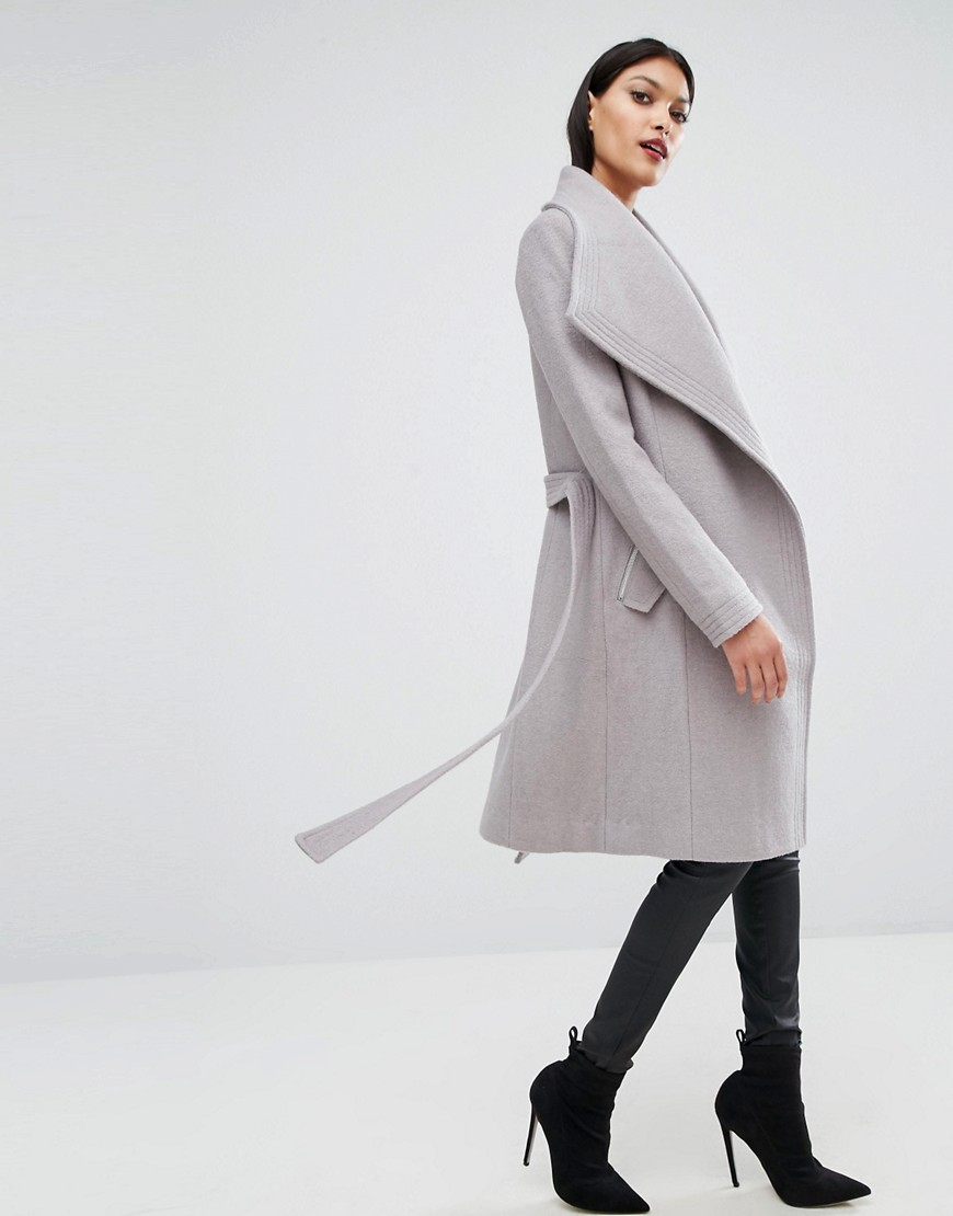 lipsy check wrap coat