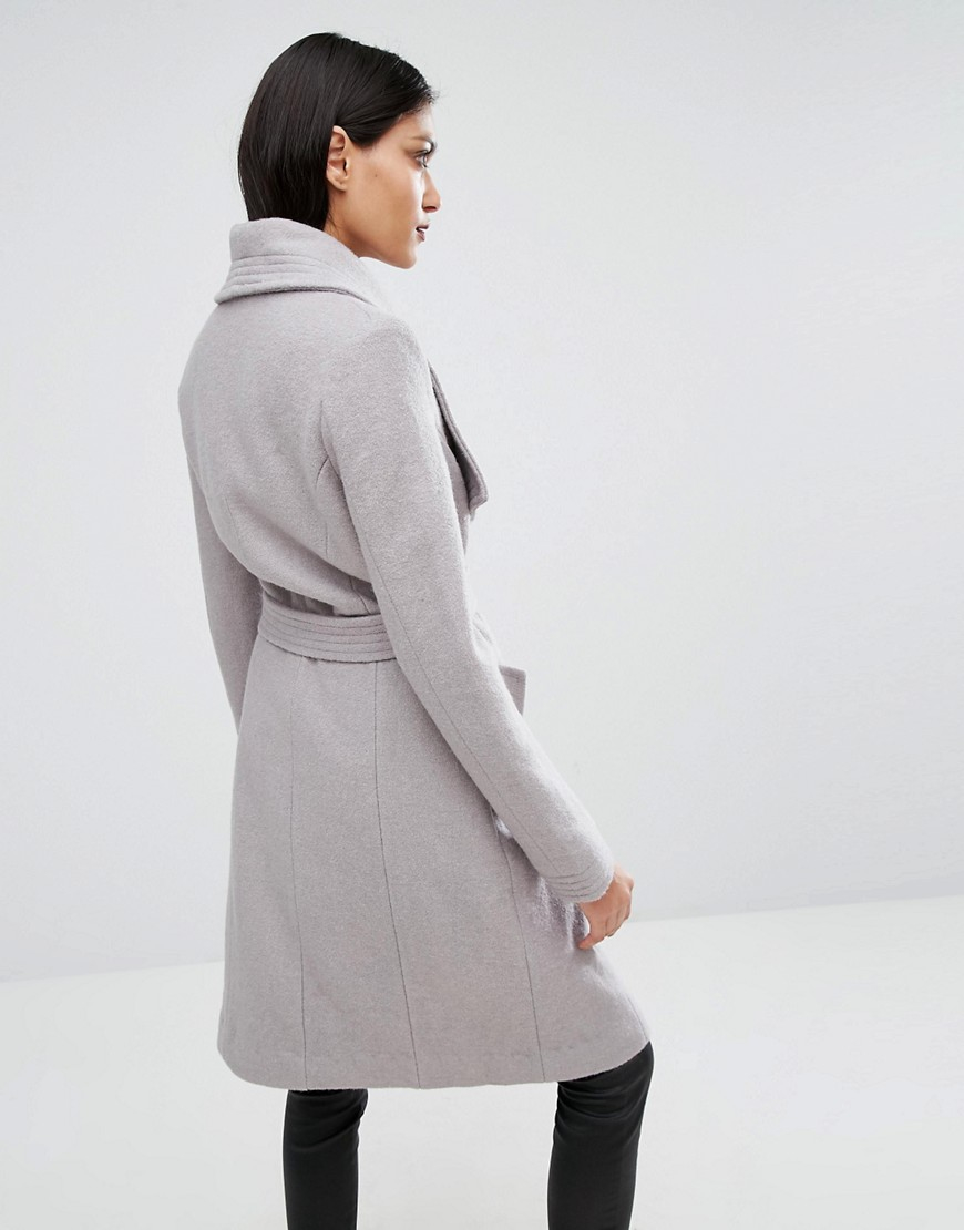 lipsy check wrap coat