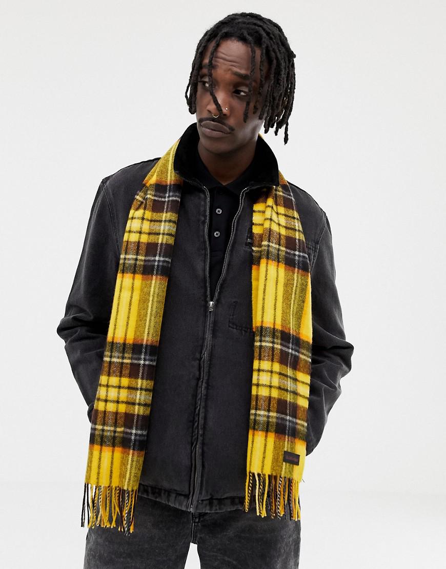 Dr. Martens Suede Tartan Check Scarf in Yellow for Men - Lyst