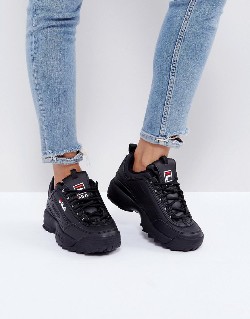 fila heritage disruptor low wmn black