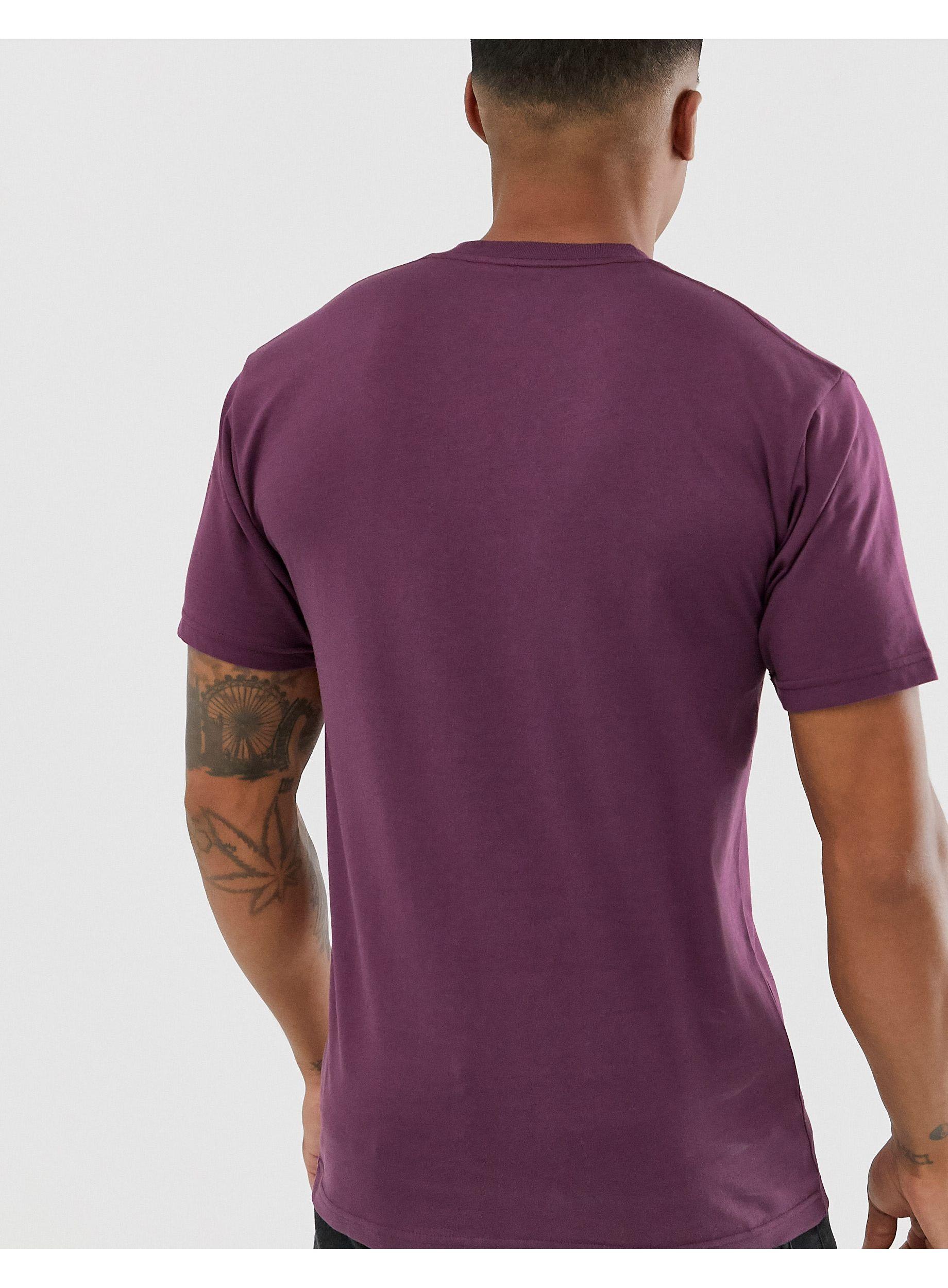 Camiseta burdeos con logo peque o Vans de hombre de color Morado