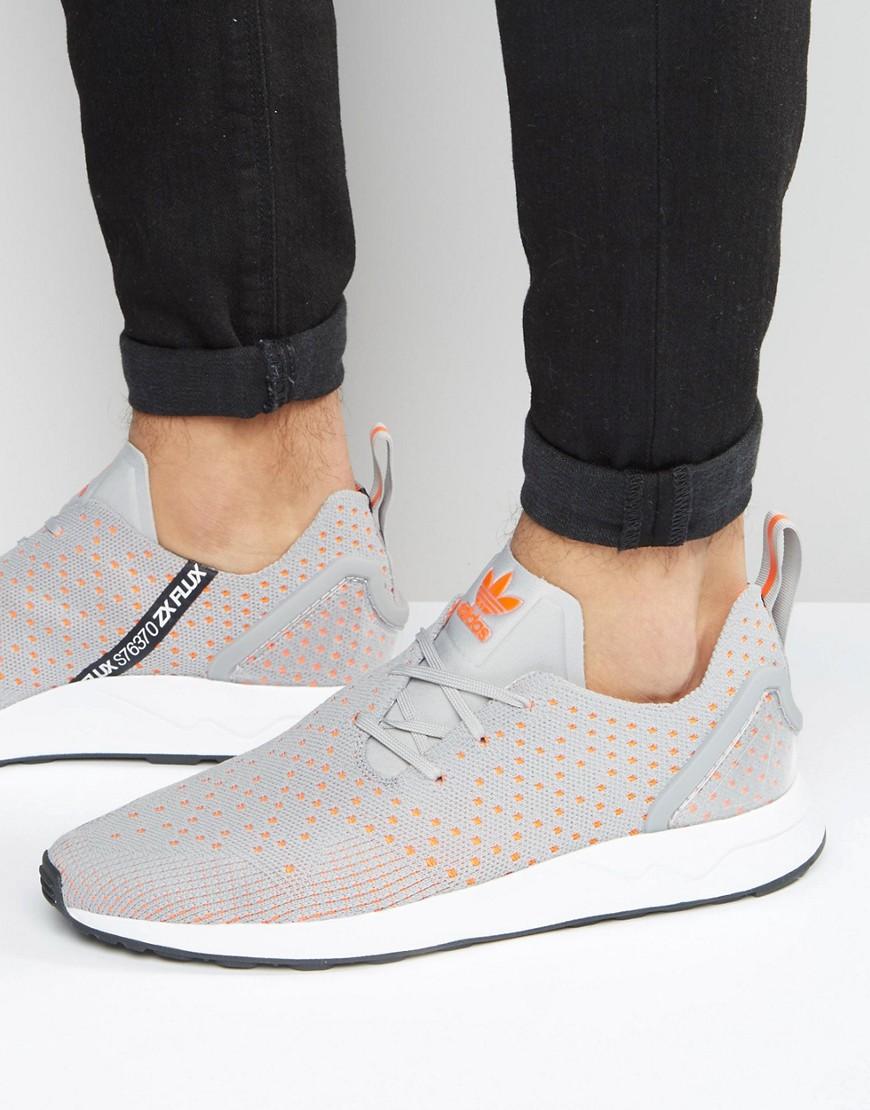 adidas Originals Lace Zx Flux Primeknit Trainers In Grey S76370 in Gray for  Men - Lyst
