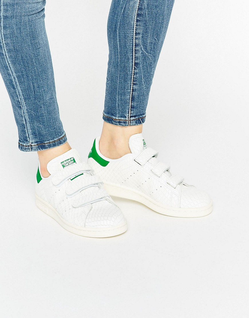 adidas Originals Stan Smith Snake Print Embossed Sneakers in White | Lyst