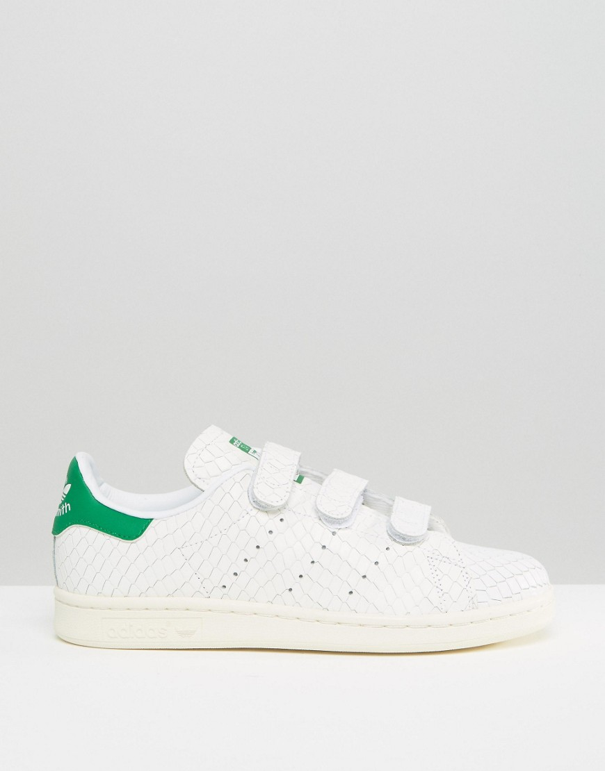 adidas Originals Leather Stan Smith Snake Print Embossed Sneakers in White  - Lyst