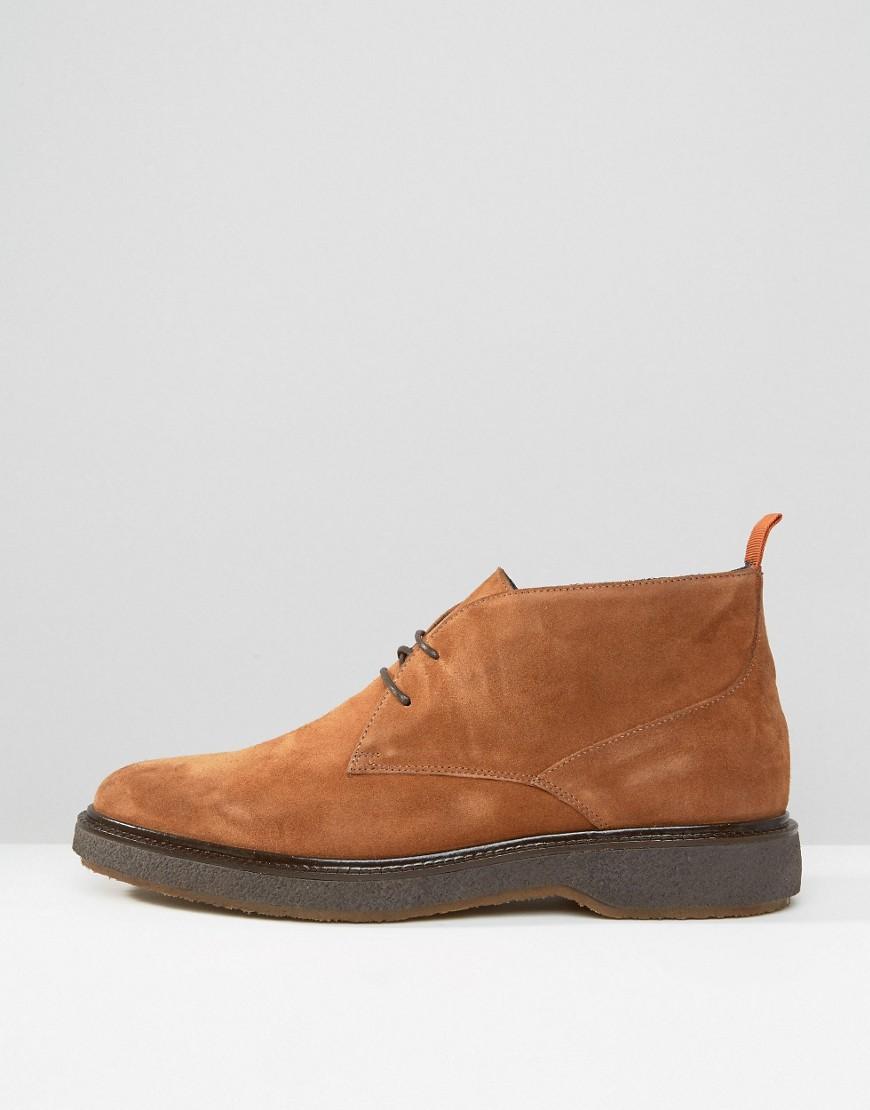 ASOS Chukka Boots With Wedge Sole In Tan Suede in Brown for Men - Lyst