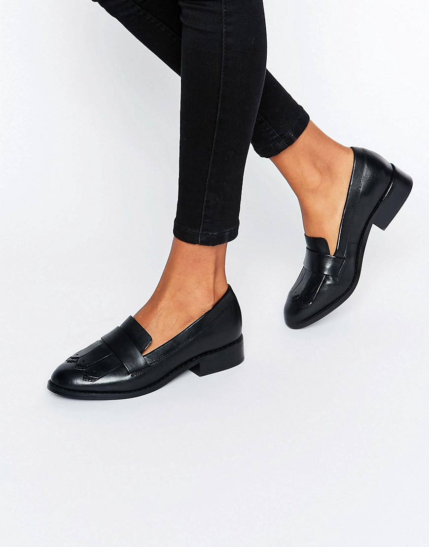 ALDO Mairi Fringe Leather Loafers in Black | Lyst