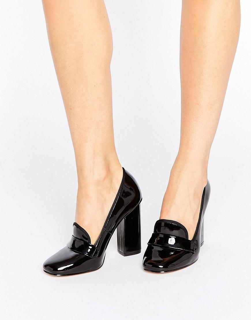 ALDO Colinda Patent Heeled Loafers in Black | Lyst UK