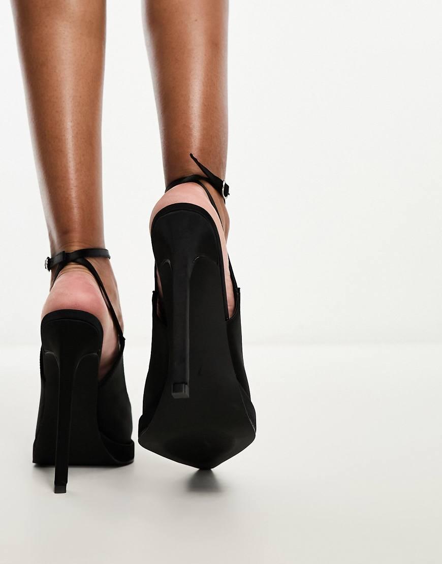 Simmi Black Patent Heels Wide Fit Simmi London Black Strappy Court
