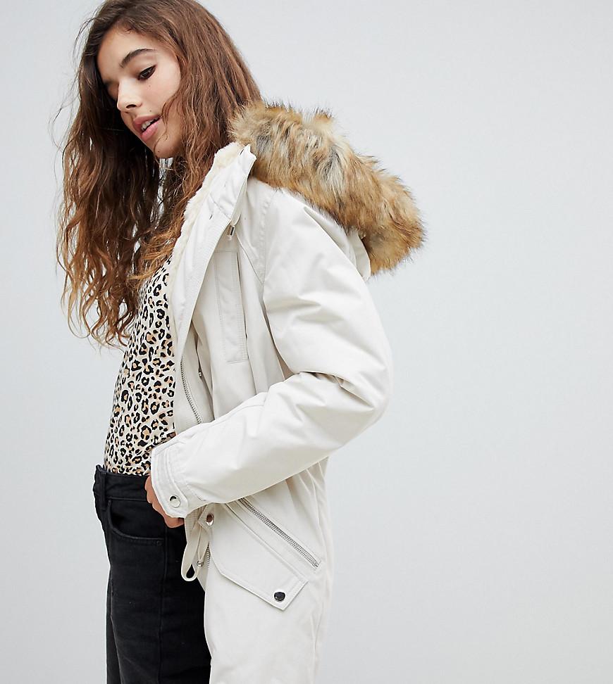pimkie faux fur collar parka
