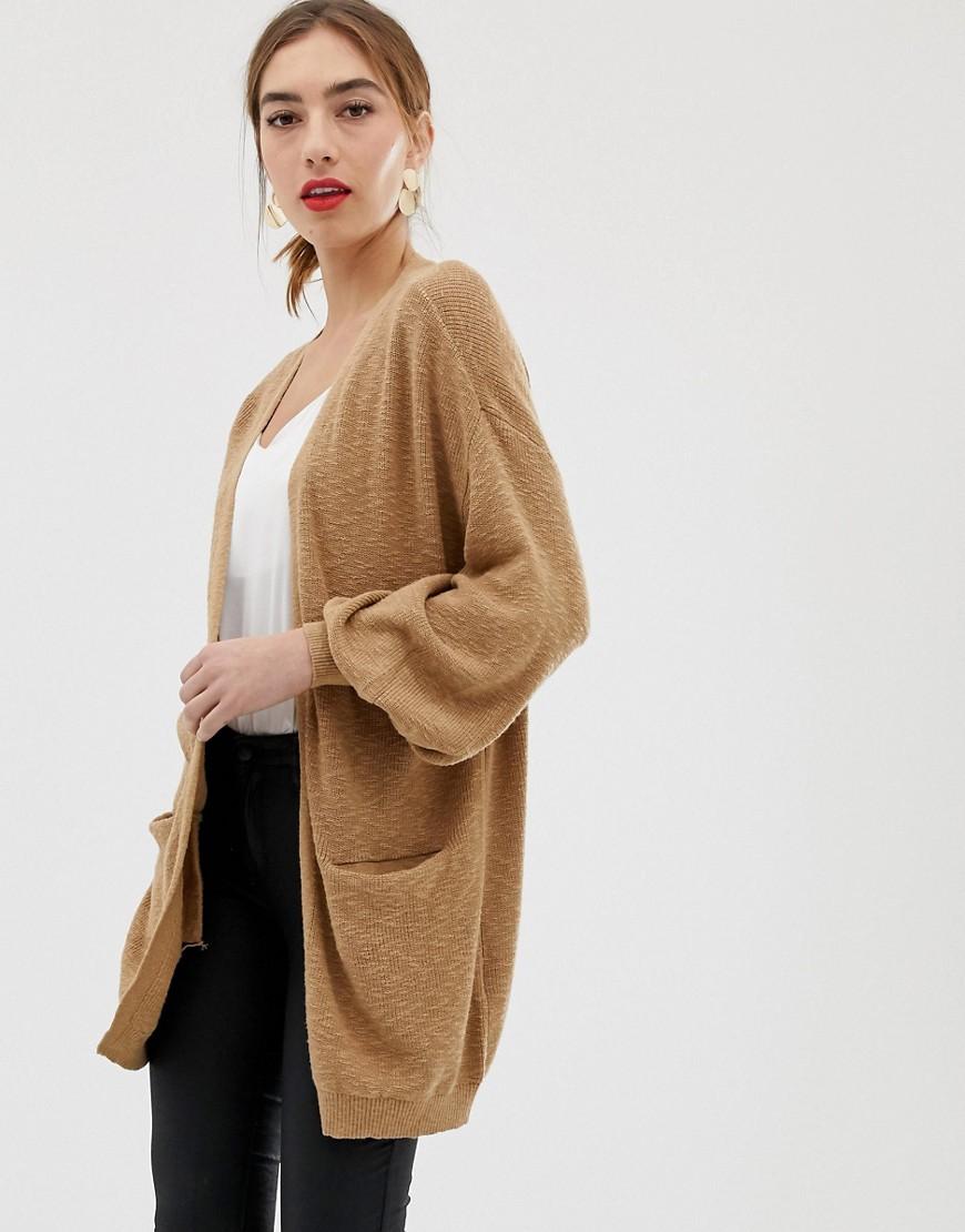 tan oversized cardigan