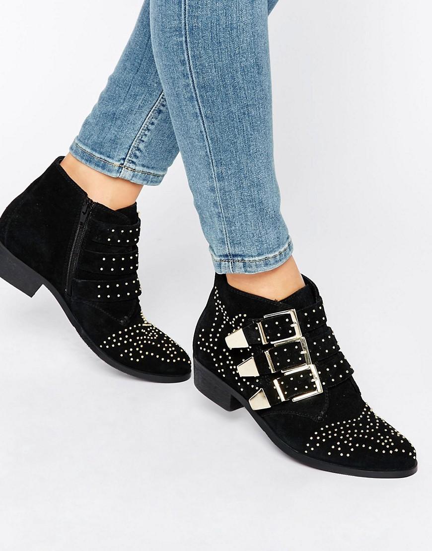 Office Alloy Stud Suede Ankle Boots In Black Lyst Gallery