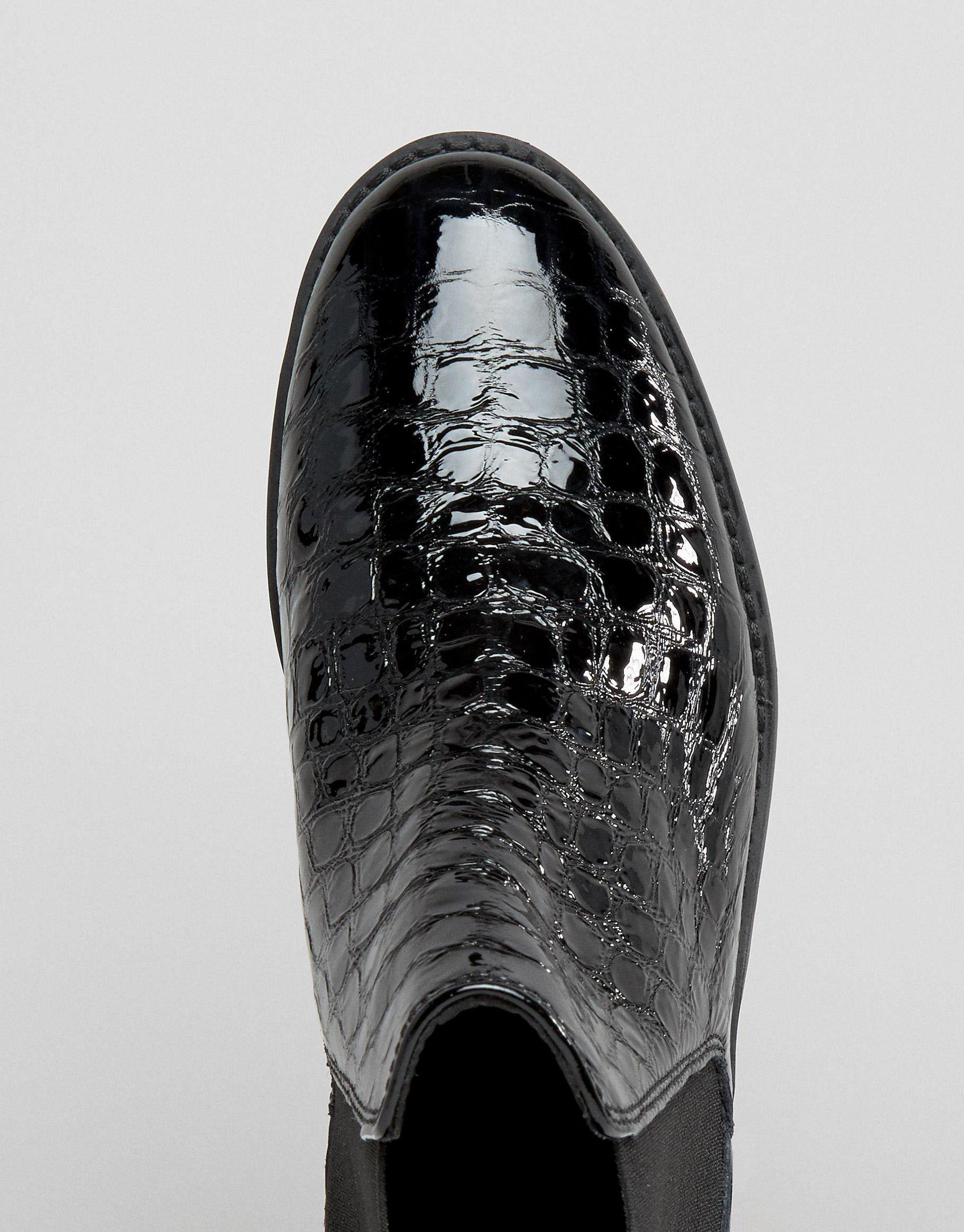 croc print chelsea boots