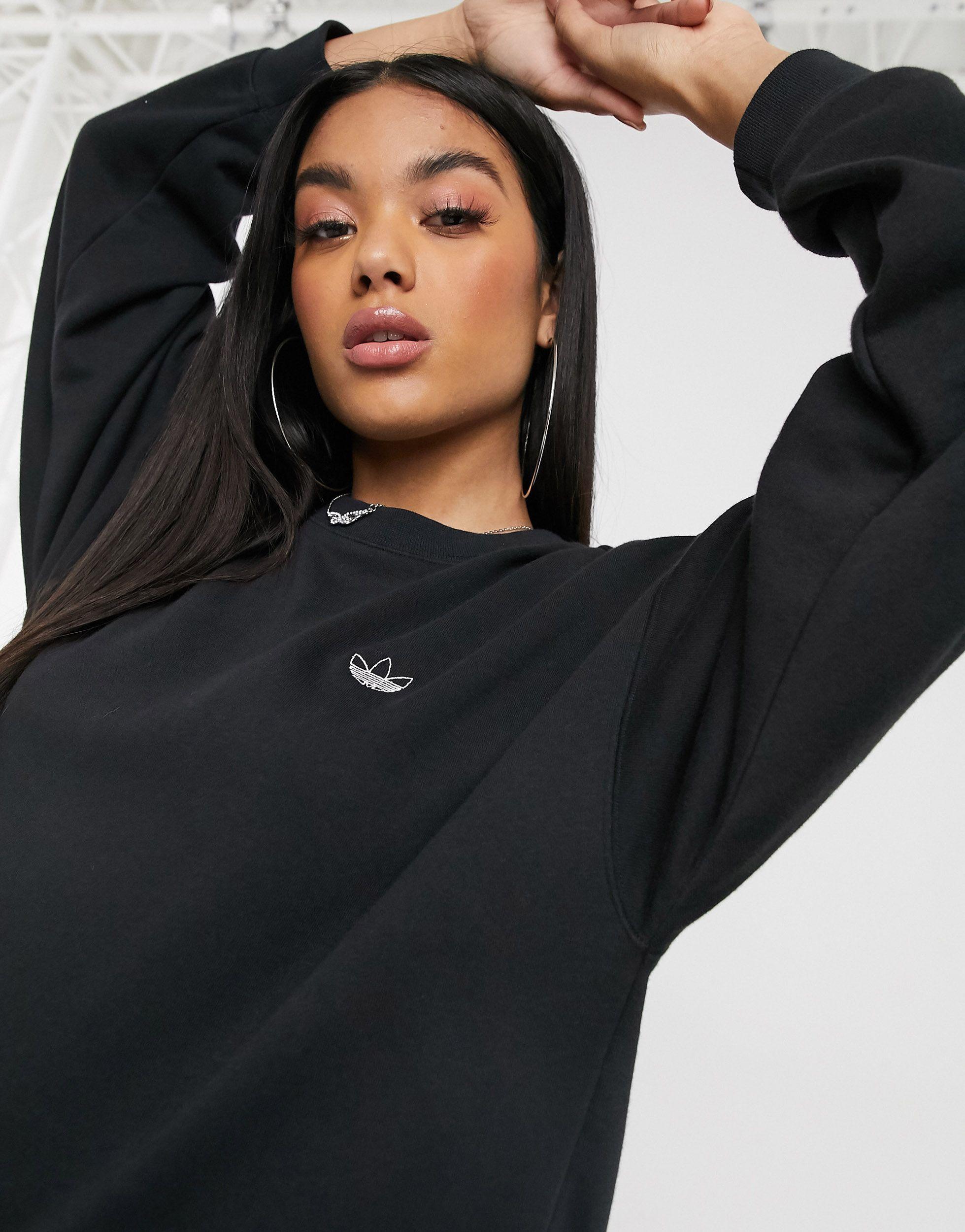 adidas Originals Fakten diamante trefoil dress in black | MILANSTYLE.COM