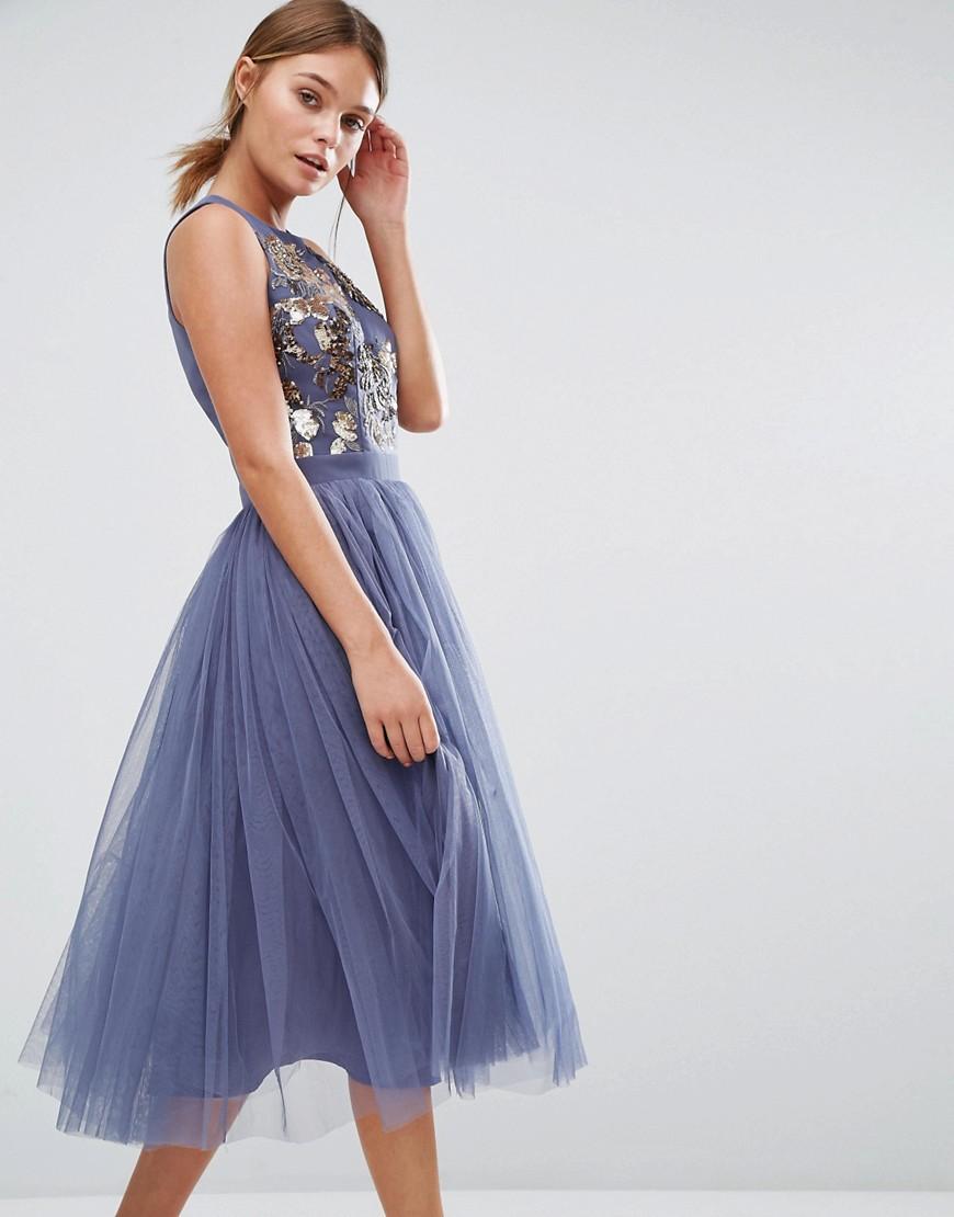 Little Mistress Embellished Midi Dress 