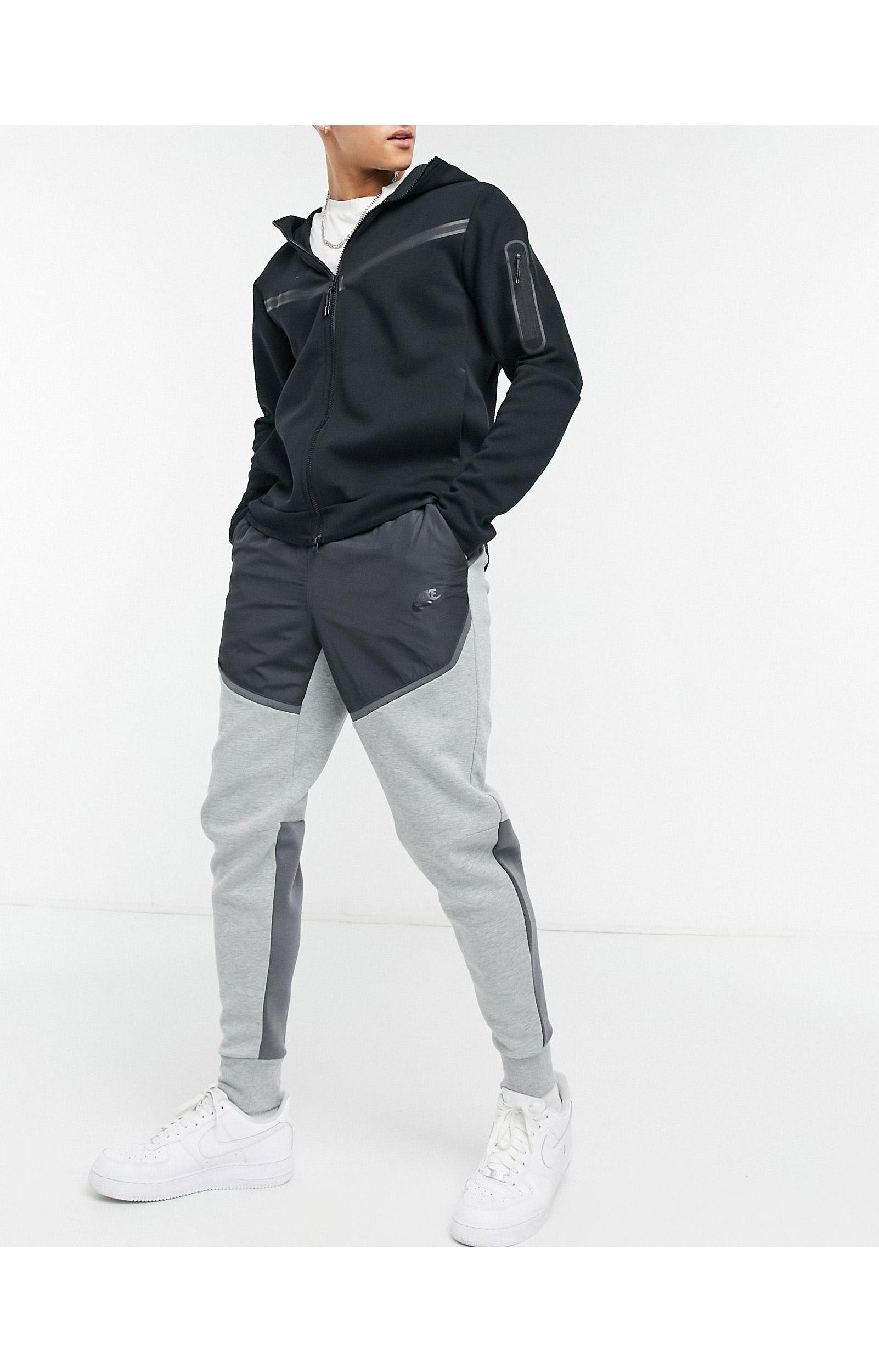 Nike Tech Fleece Color Block Sweatpants in White for Men | Lyst UK