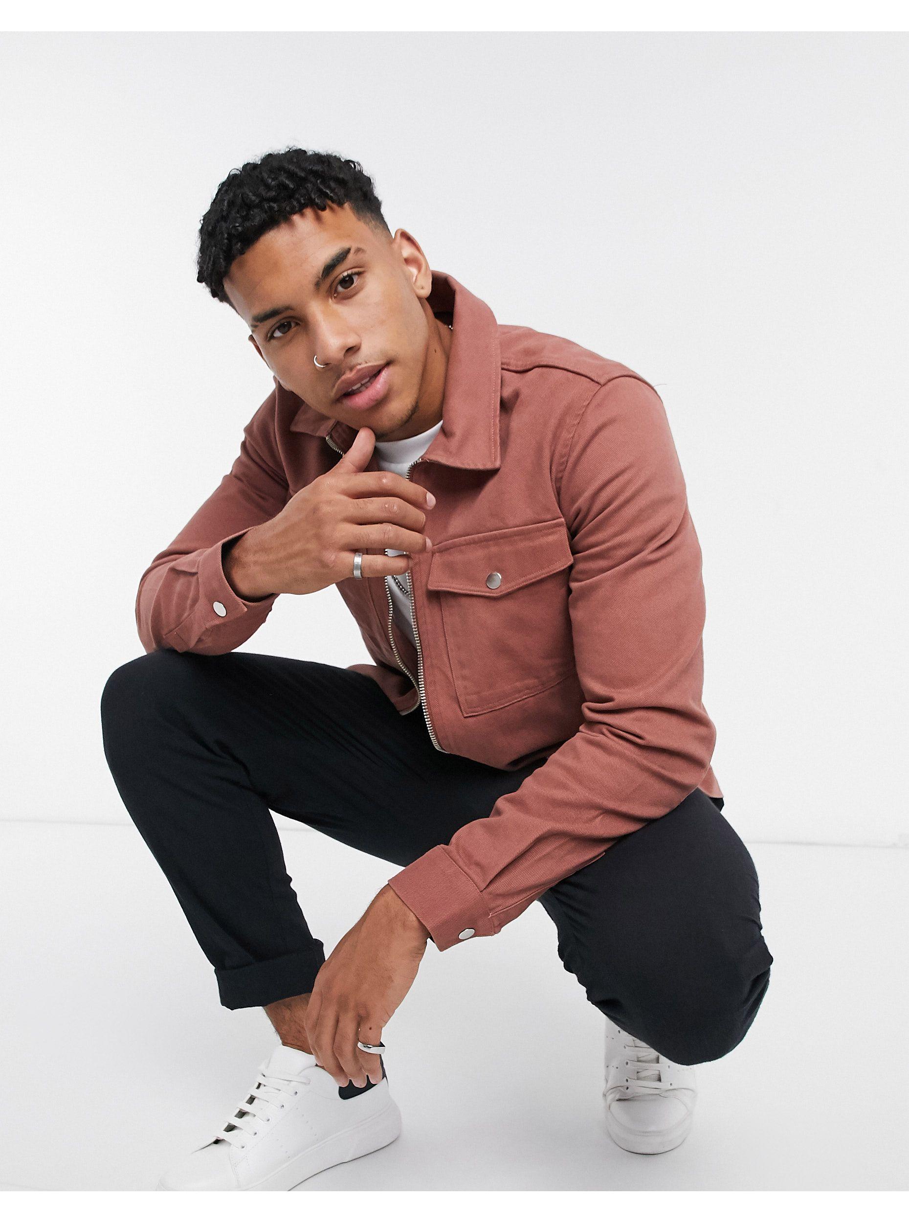 River Island Overshirt in Pink for Men Lyst UK