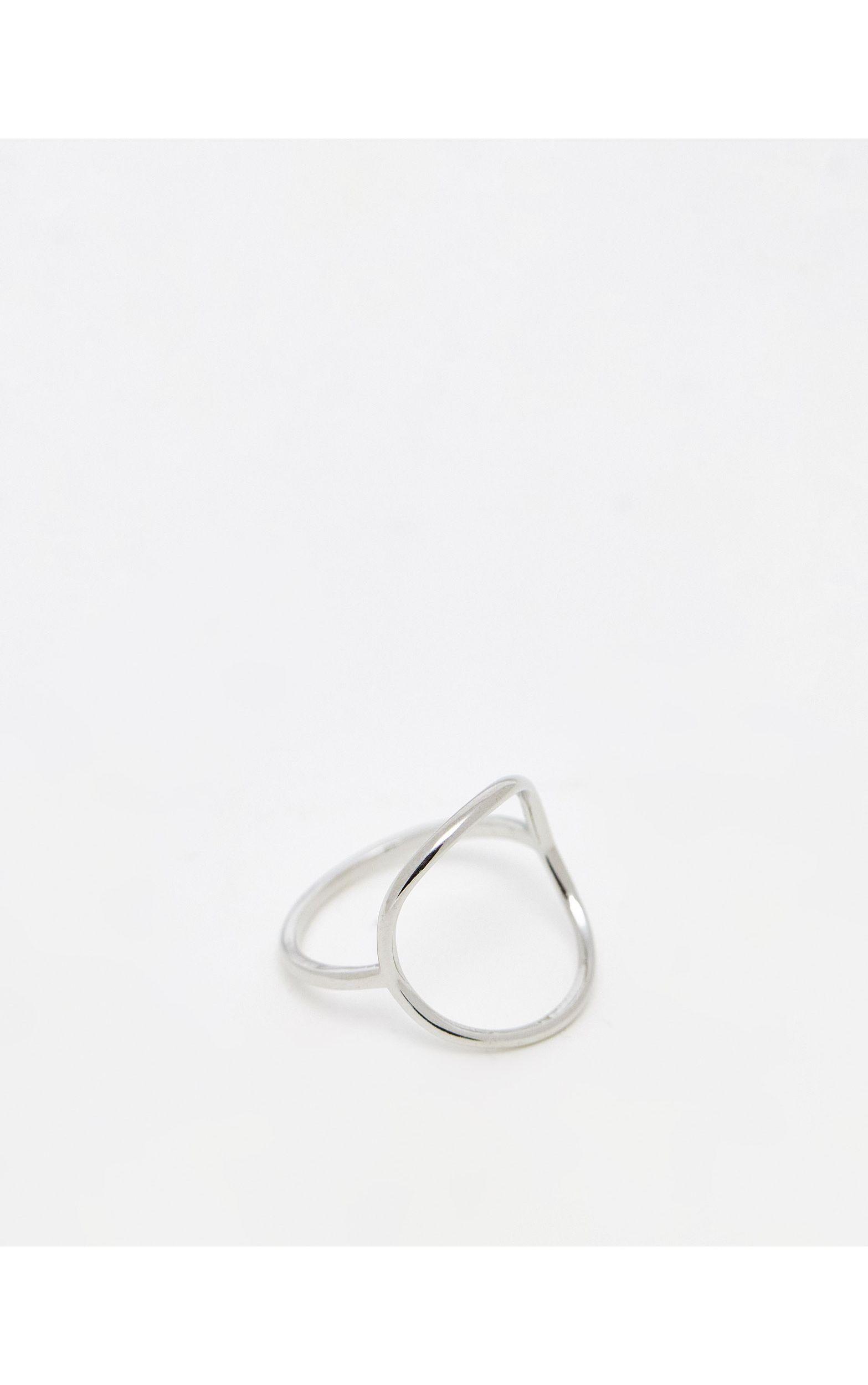 Curve - anello argentato con design a cerchio aperto di ASOS in Bianco |  Lyst