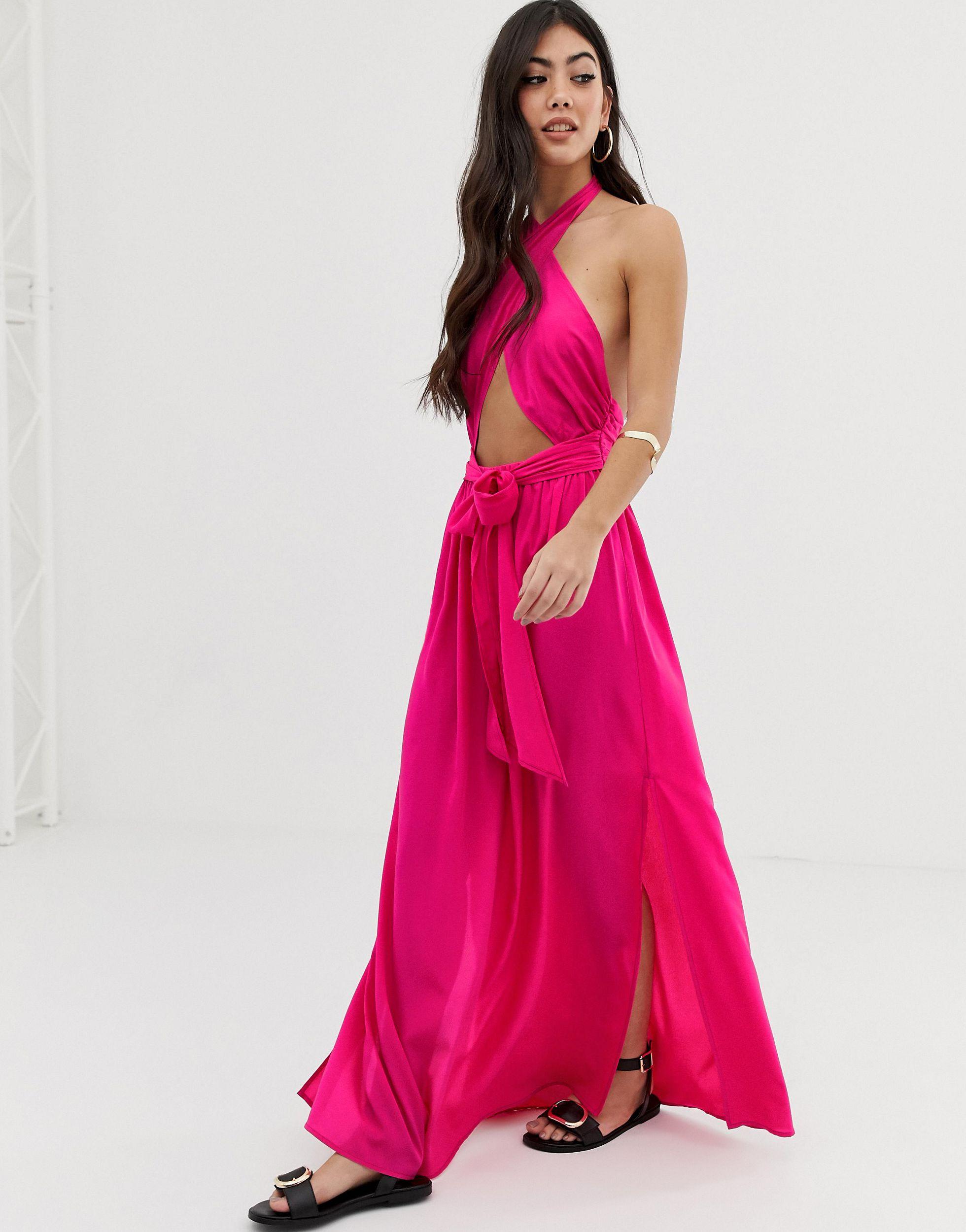 cross neck dress maxi