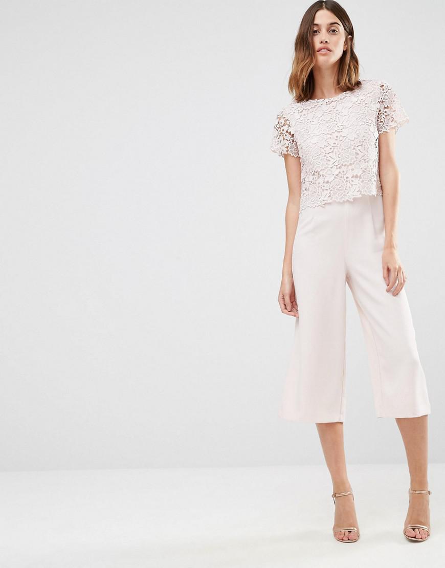 white lace top jumpsuit