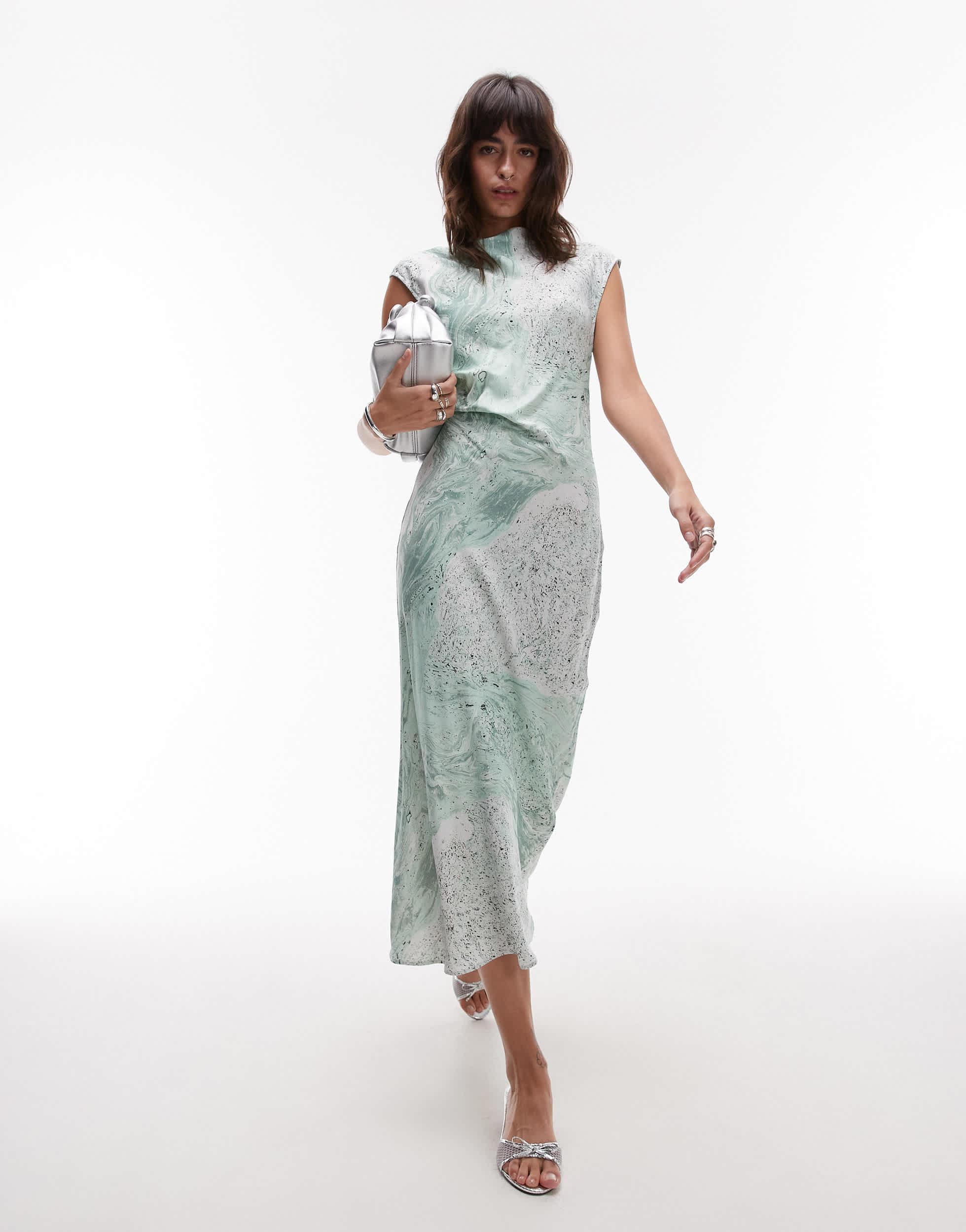 & other stories cut out dress & Other Stories Print Maxi Satin Slipdress in Pink Medium at Nordstrom, Size 12