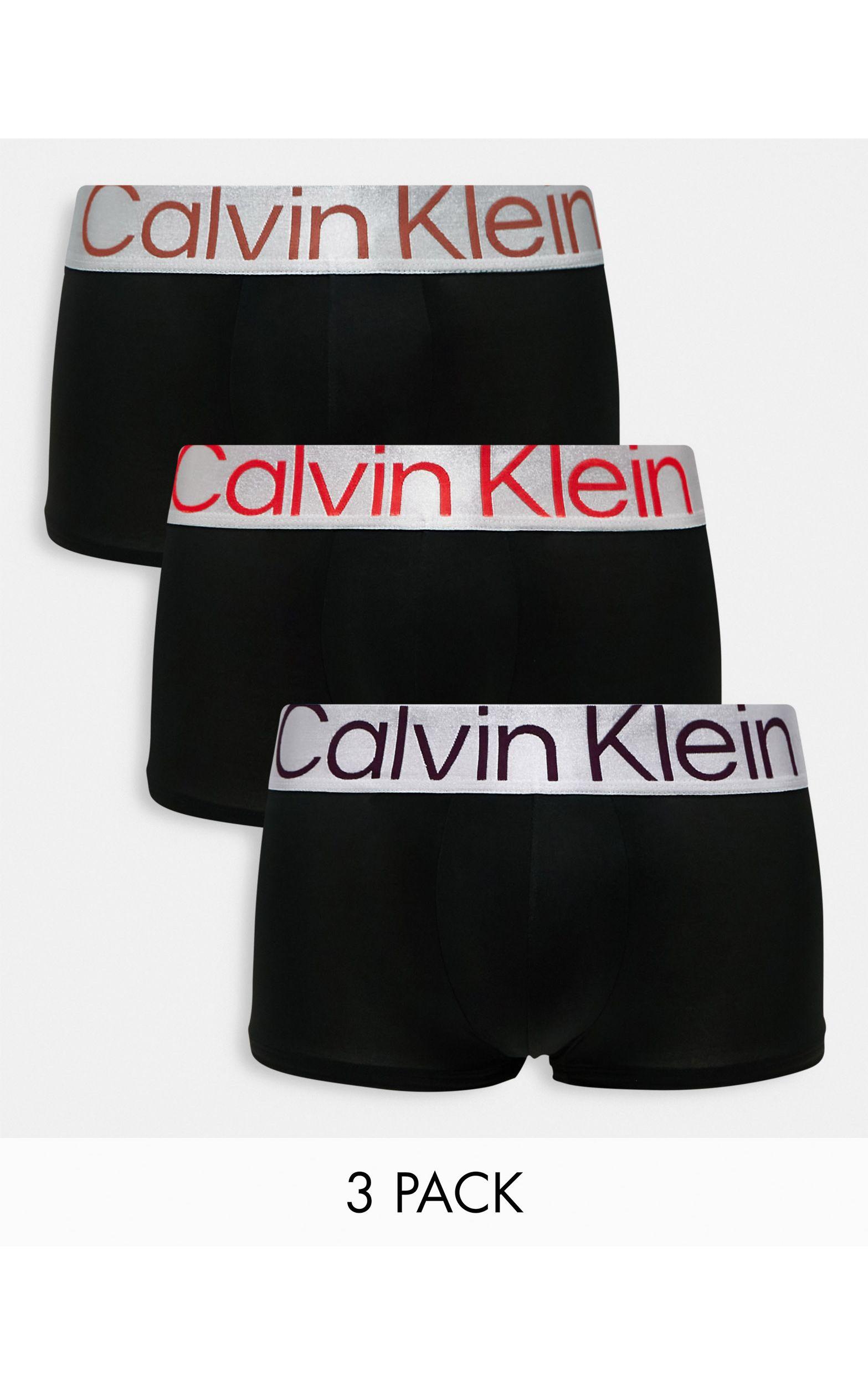 Calvin Klein 3-pack Low Rise Trunk in Black for Men | Lyst