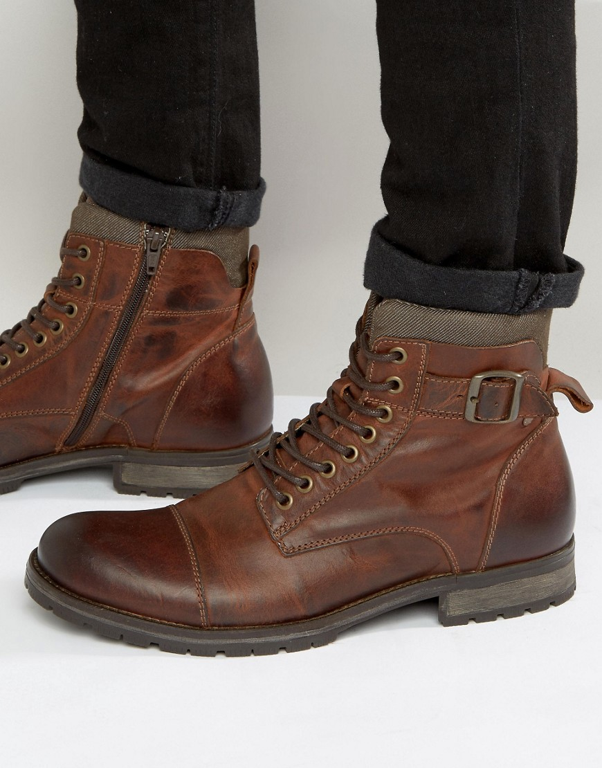 Eervol getrouwd Leninisme Jack & Jones Albany Leather Boots in Brown for Men | Lyst