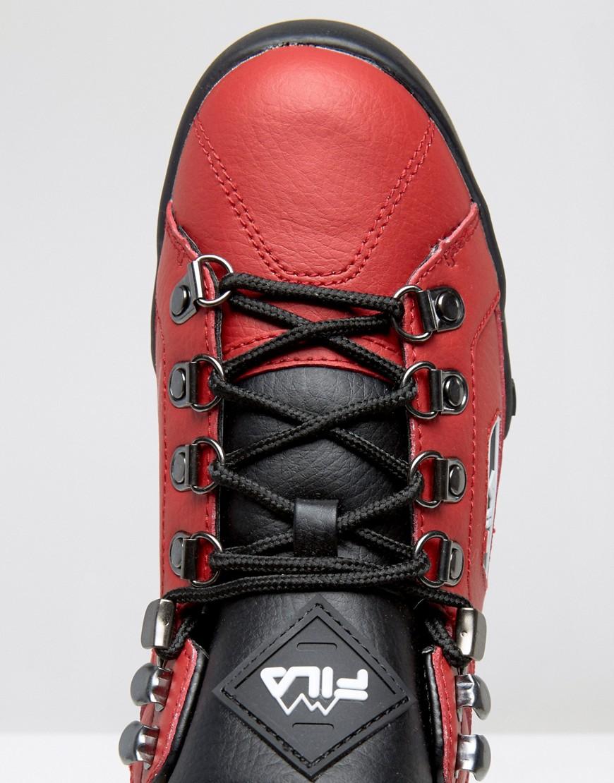 Fila Leather Trailblazer Boots In Red | Lyst