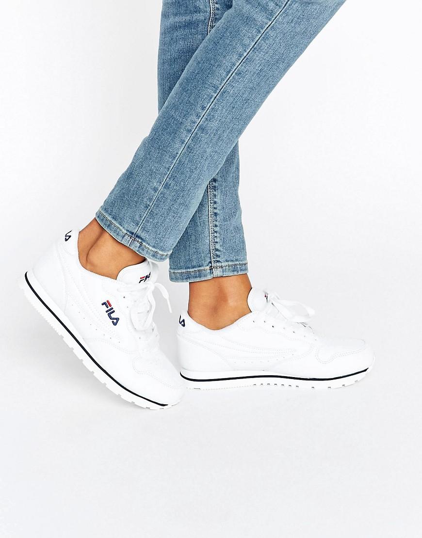 Fila Leather Orbit Low Trainers In White - Lyst Fila Leather Orbit Low Trainers In White - Lyst