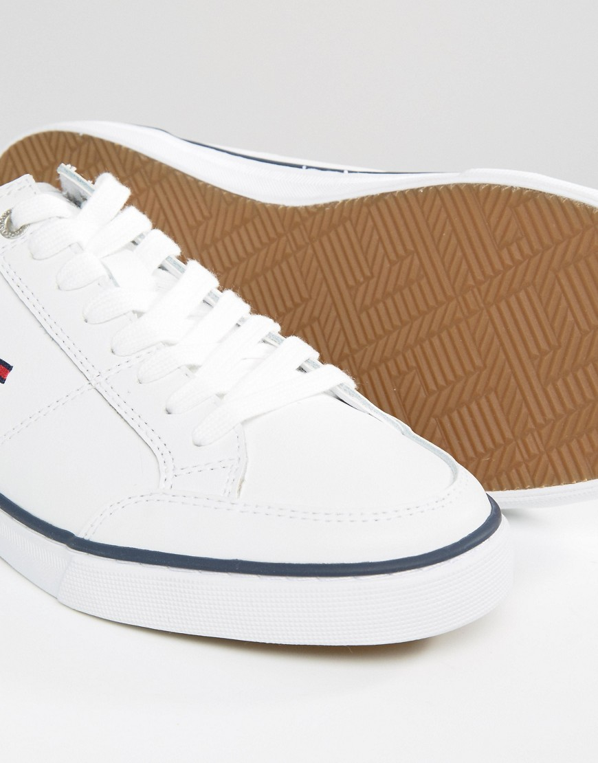 Tommy Hilfiger Leather Harrington Trainers in White for Men - Lyst