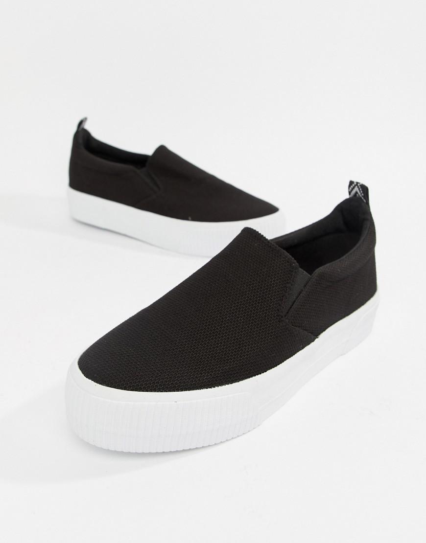 ASOS Slip On Plimsolls In Black Mesh With Chunky Sole for Men - Lyst
