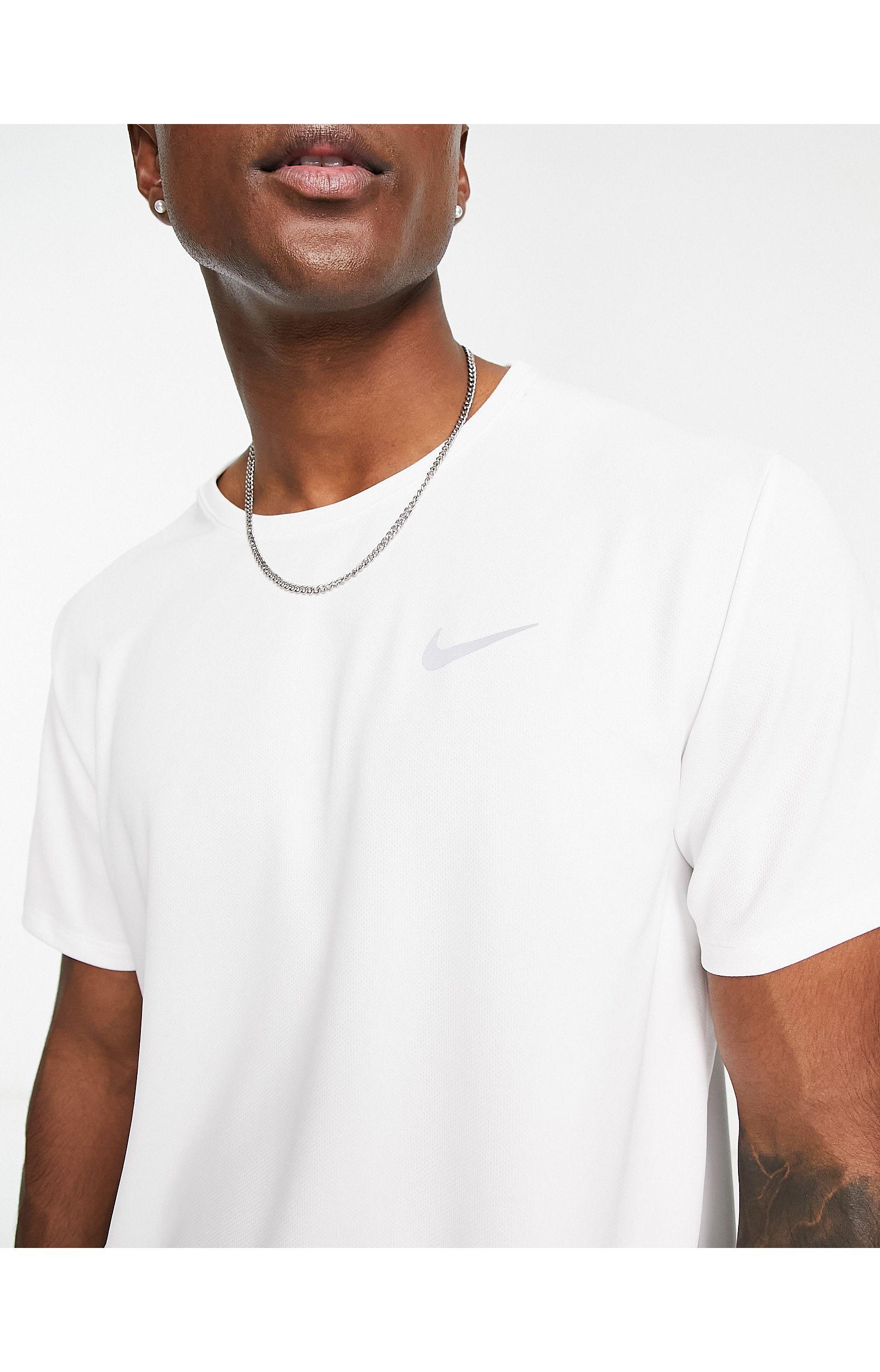 Nike Miler T-shirt in White for Men | Lyst