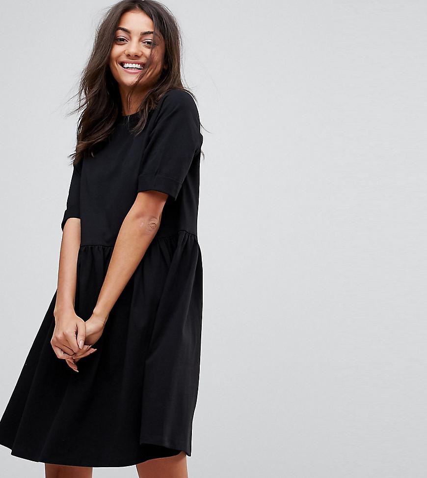 lyst asos mini ultimate cotton smock dress in black lyst asos mini ultimate cotton smock dress in black
