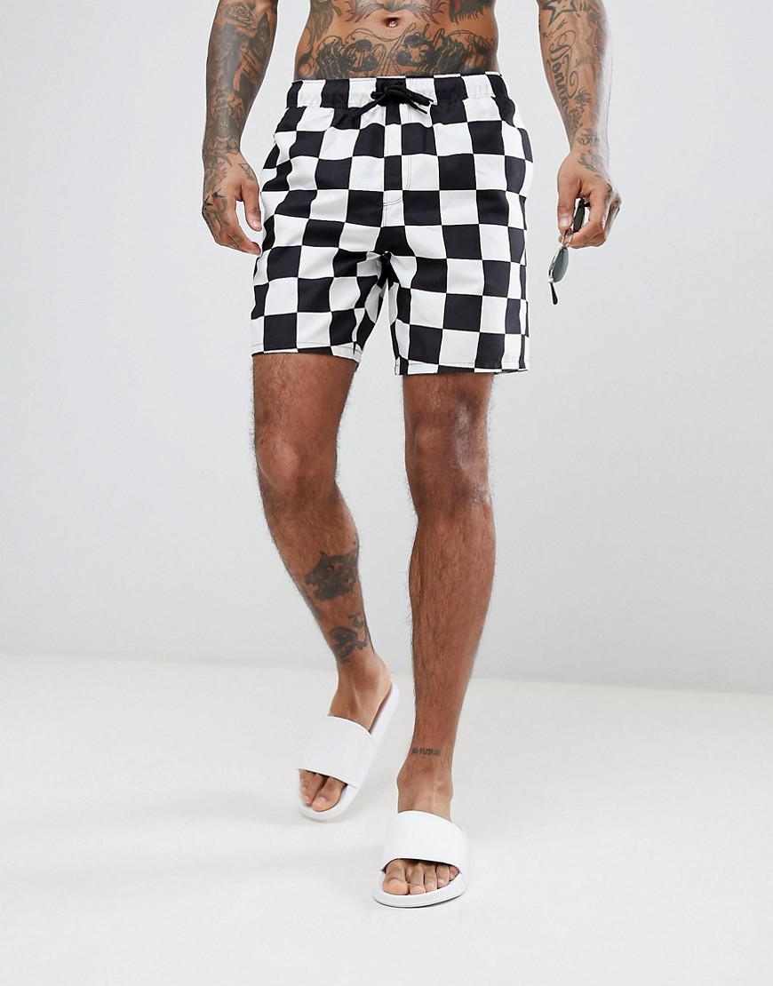 checkerboard swim trunks
