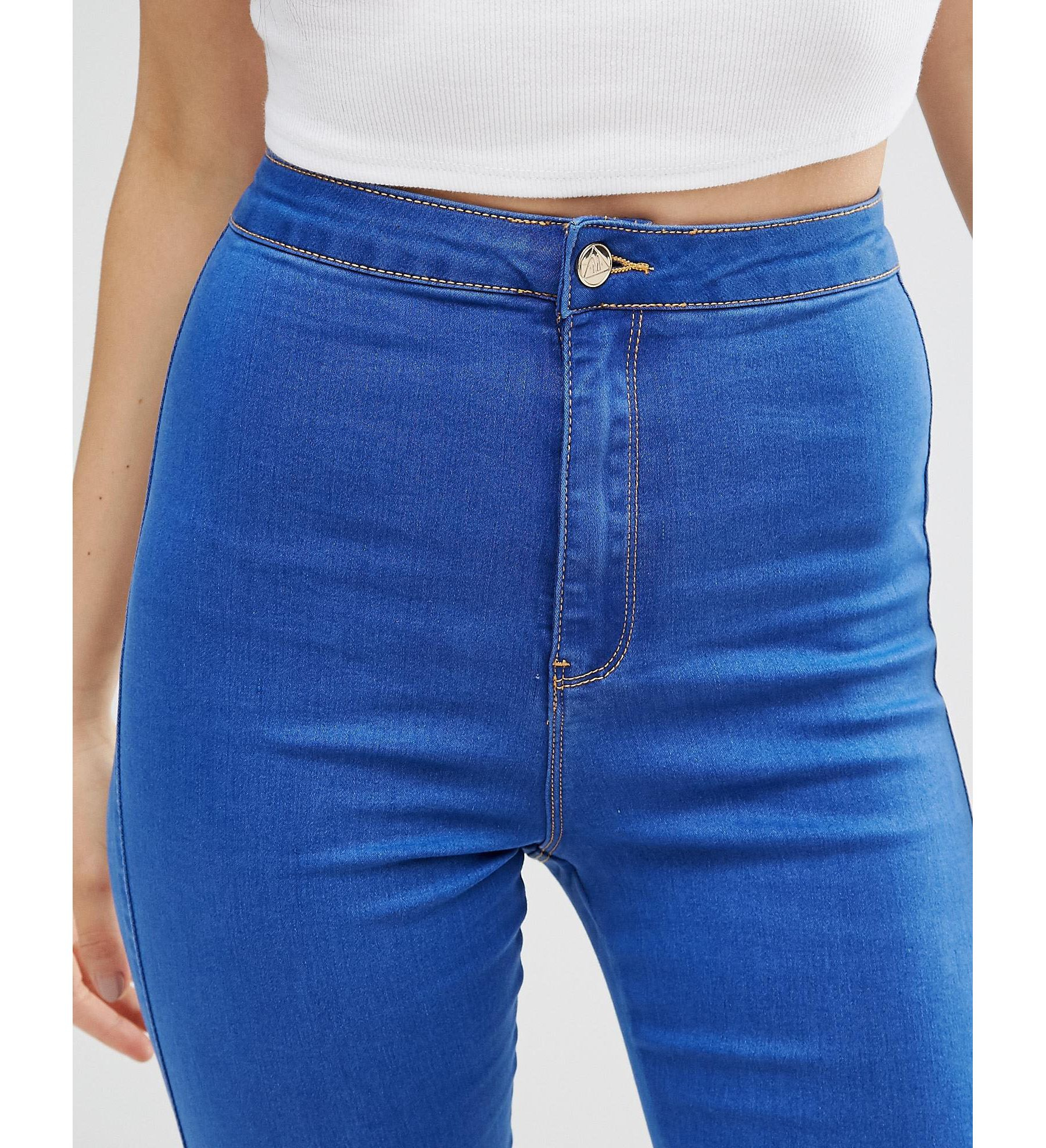 Missguided Vice High Waisted Tube Jean in Blue | Lyst