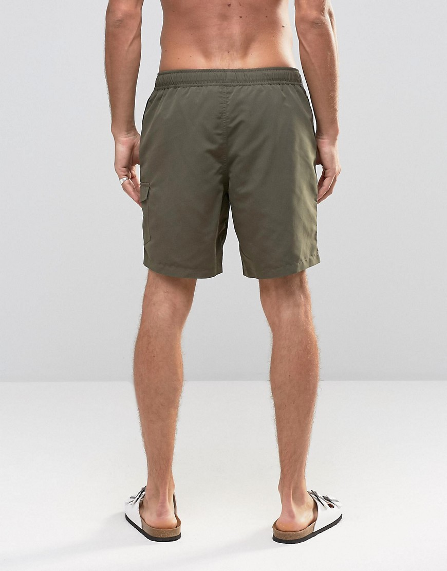 ASOS Synthetic Swim Shorts With Cargo Pocket And Drawcord Detail In ...