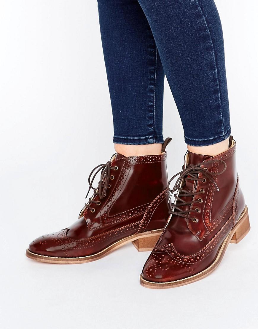 women's lace up brogue ankle boots