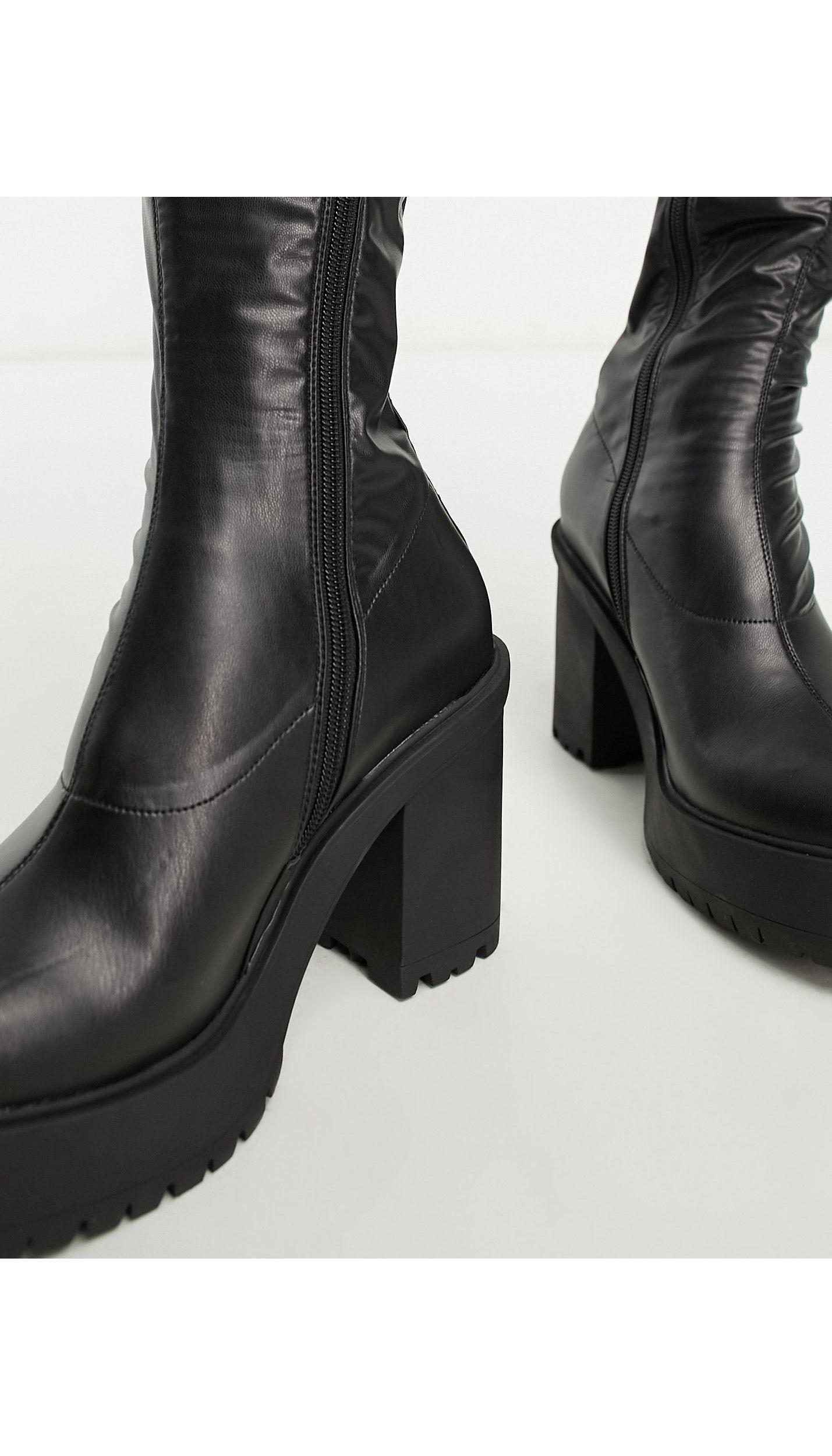 Ankle Boots Chelsea Absatz Ankle Boots Schwarze Stiefeletten Hoher