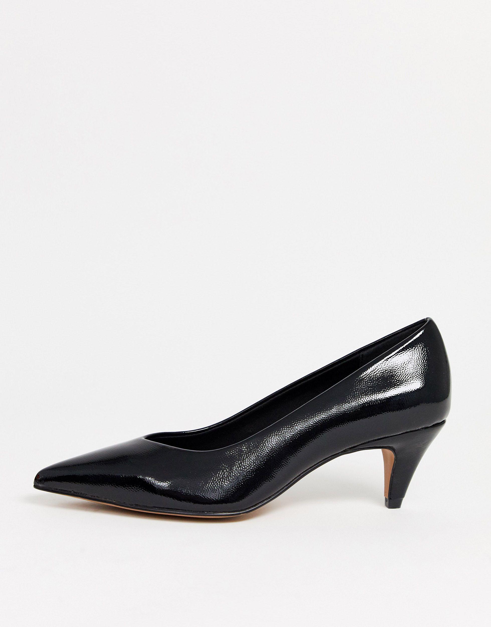 ASOS Sensation Kitten Heel Court Shoes in Black - Lyst