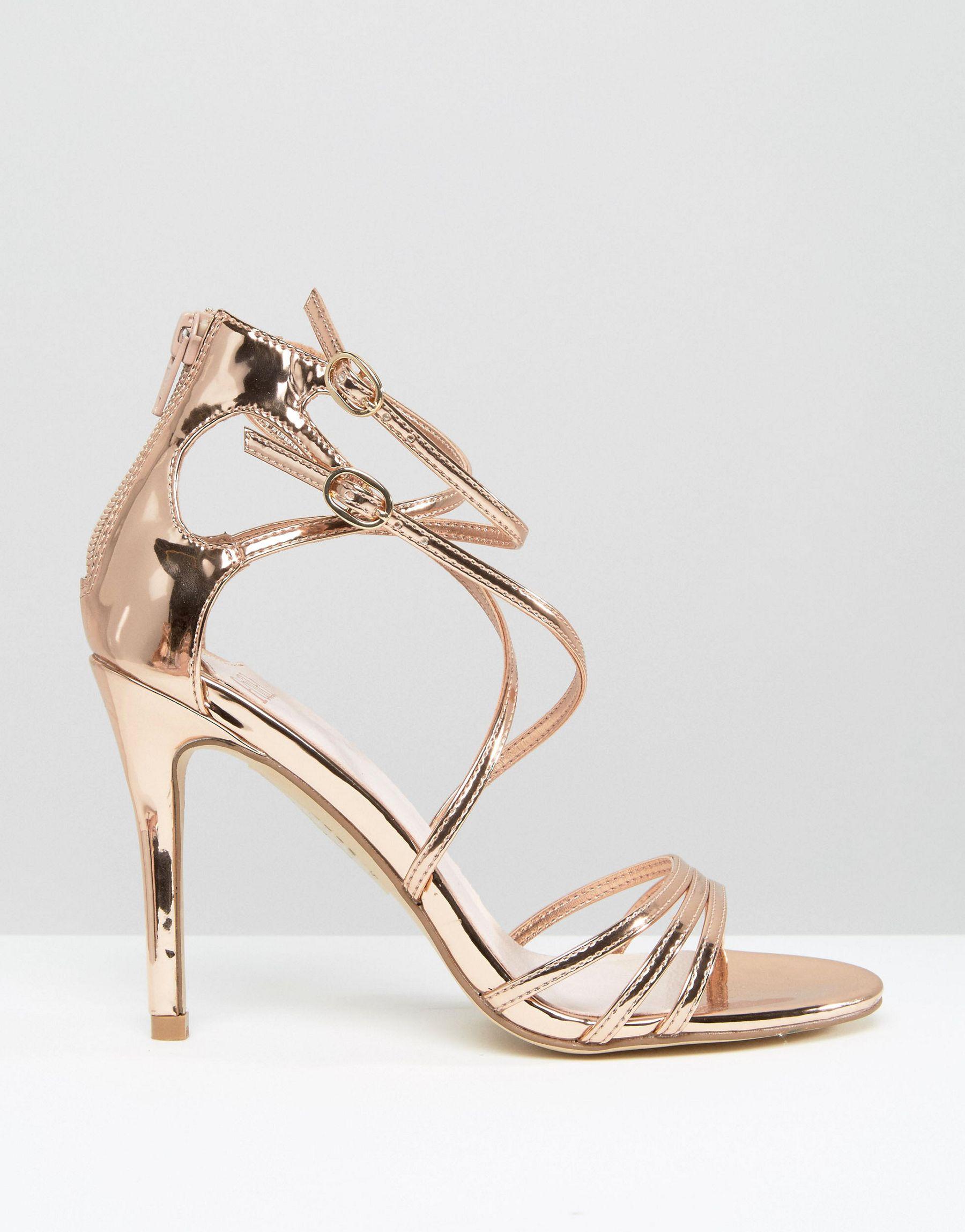 faith rose gold heels