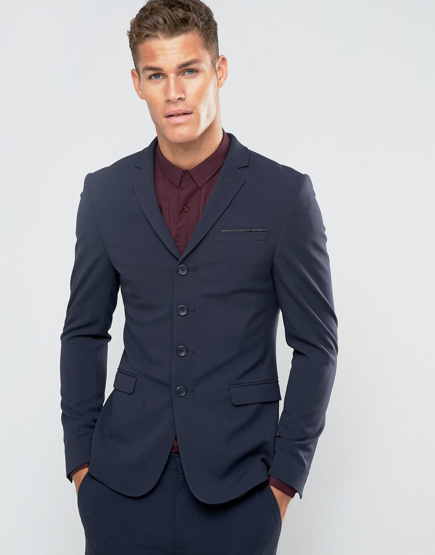 Mens Skinny Suits Navy Blue / ASOS Denim Tall Super Skinny Fit Suit Waistcoat in Navy Shop