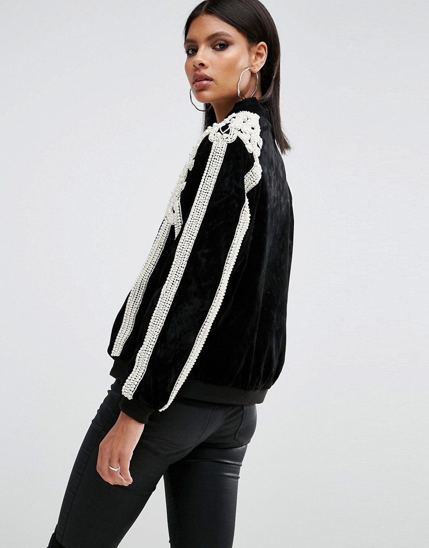 beaded bomber jacket