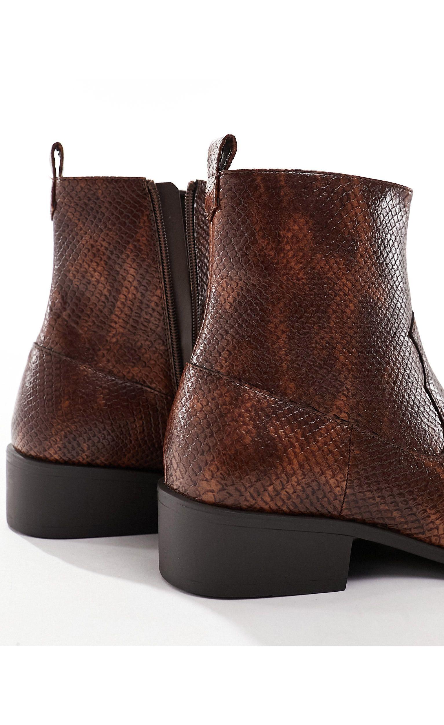 Wide fit snakeskin best sale boots