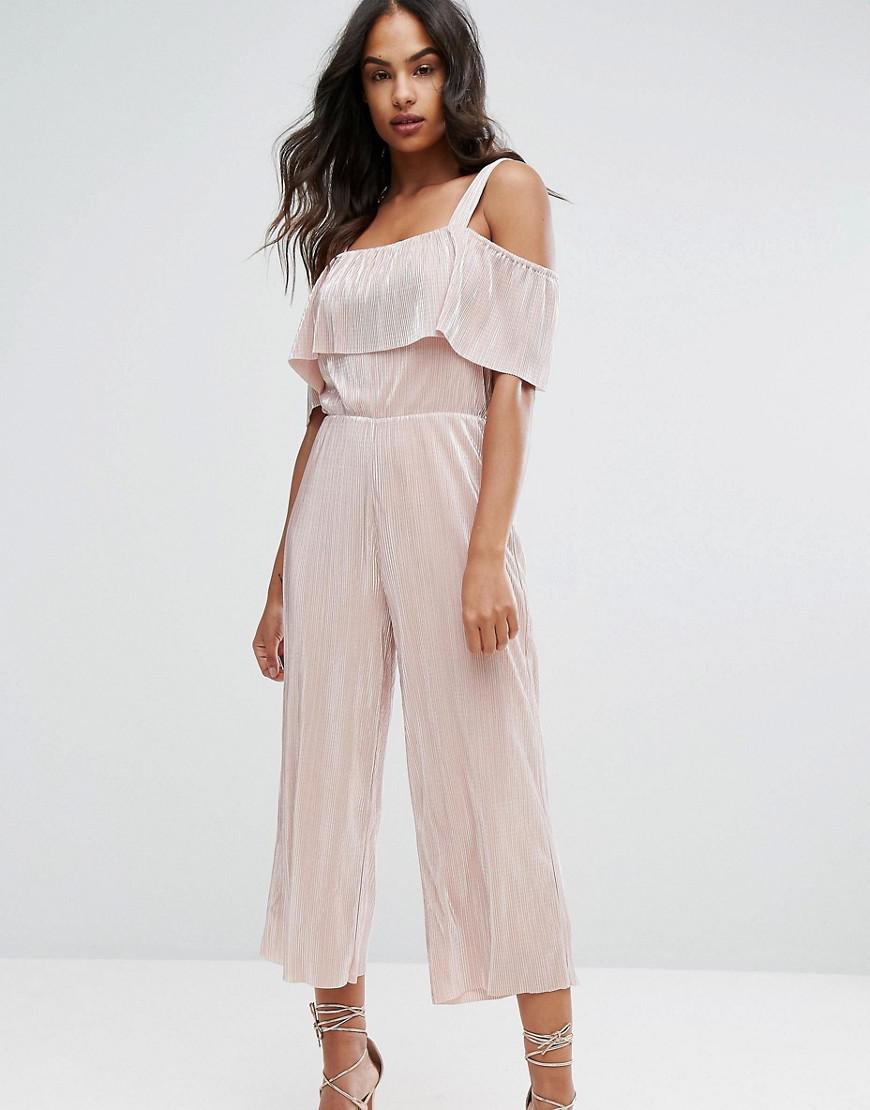 pink plisse jumpsuit