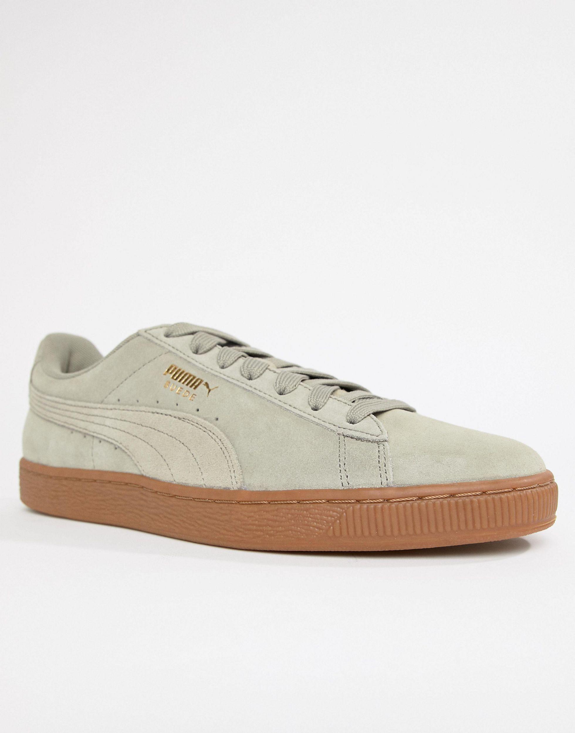 PUMA Suede Gum Sole Trainers In Grey 36534747 in Gray for Men - Lyst