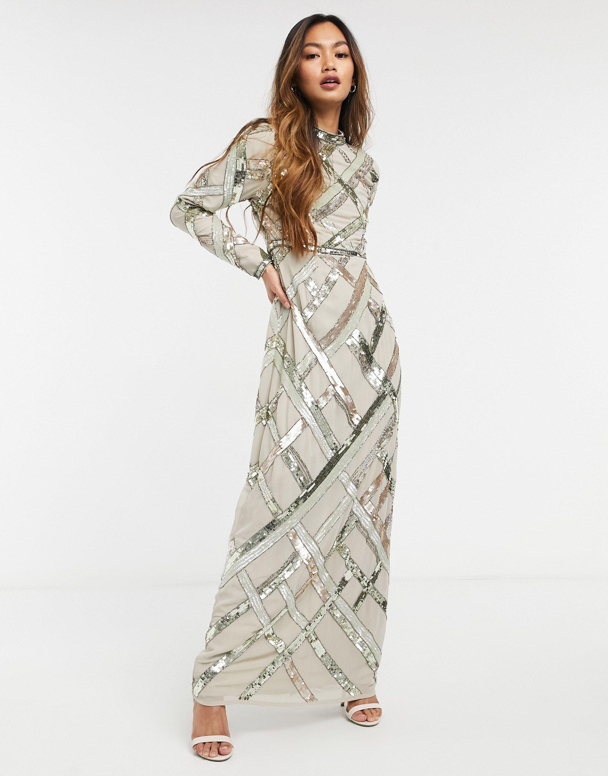 ASOS Lattice Embellished Maxi Dress | Lyst